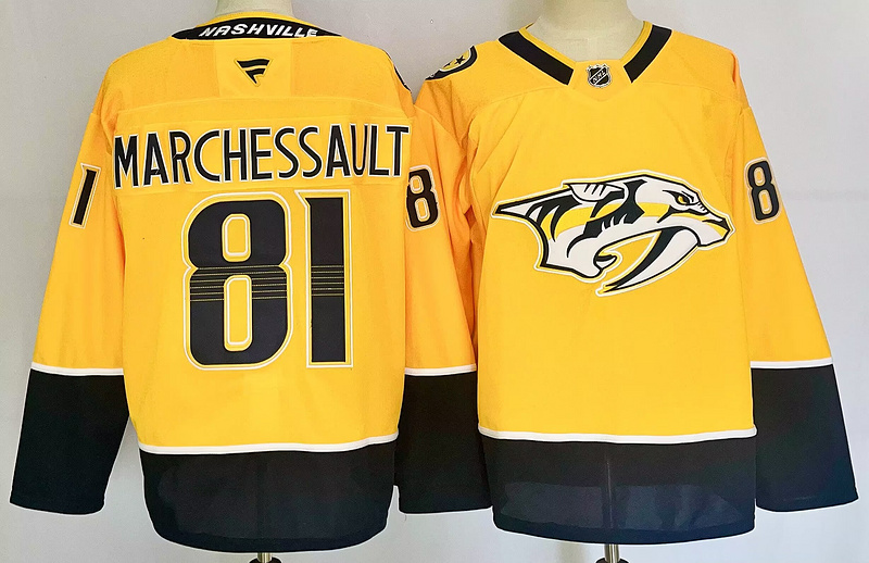 Men's Nashville Predators Jonathan Marchessault #81 Yellow jersey